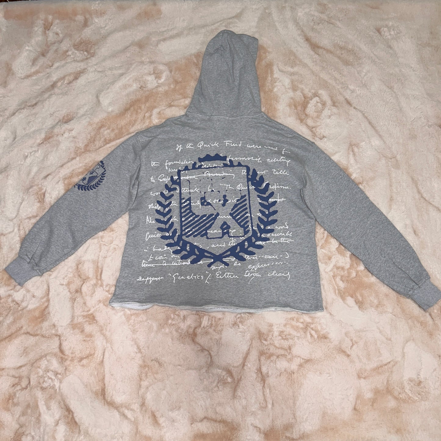 Gray & Navy Blue Vintage Angels Hoodie